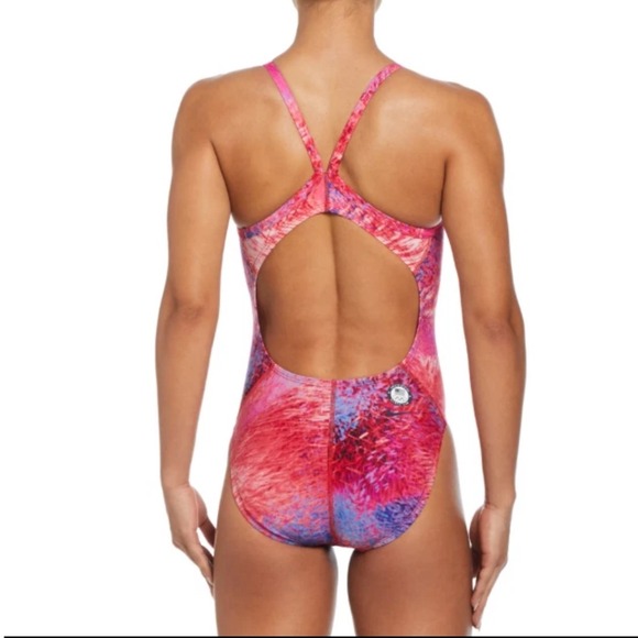 Nike USA Olympic Team Swimsuit One Piece Womens Red Blue Tie Dye Size 38/ WMS 12 - Picture 2 of 8